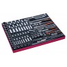 Socket set with ratchets 1/4", 3/8" ja 1/2"...