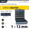Set of drills for metal 1-13mm 25 pcs. ALPEN...