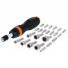 Ratchet screwdriver with accessories: 17 bits...
